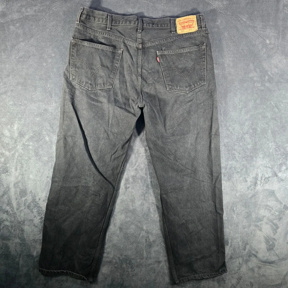 Levi's 550 Relaxed Fit Jeans Black Denim Pants‎ Classic Mens W40 L30 Mens 40x30